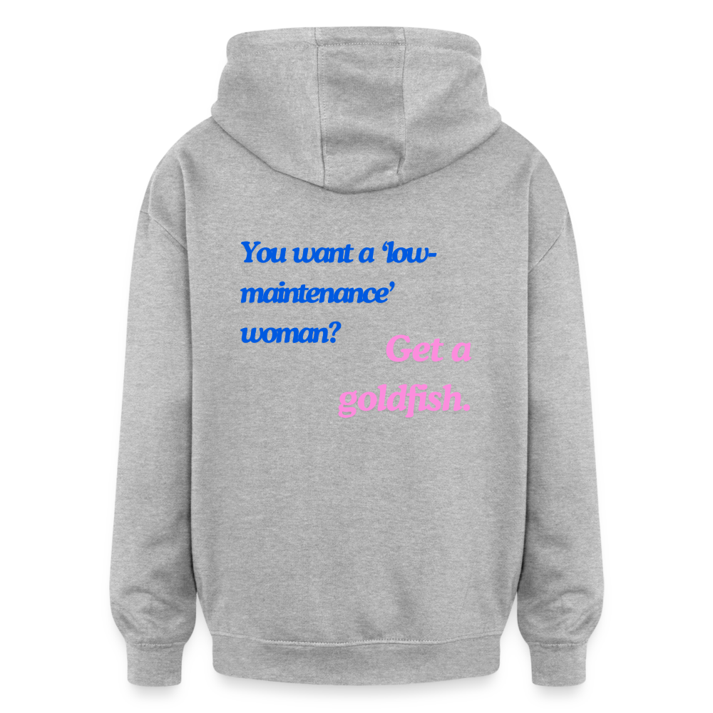 Oversized Unisex Hoodie - Get a goldfish - Grau meliert
