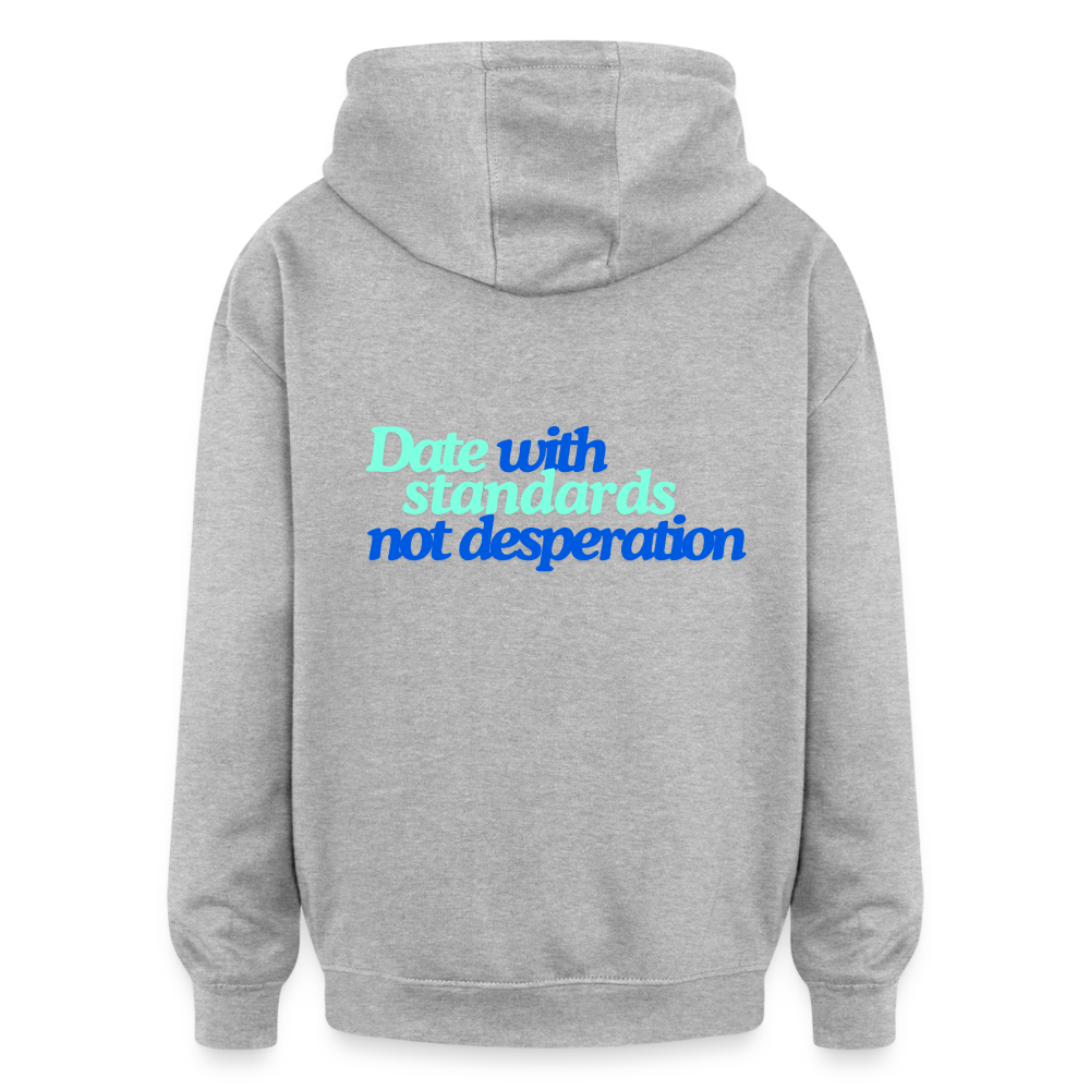 Oversized Unisex Hoodie - Date with standards - Grau meliert