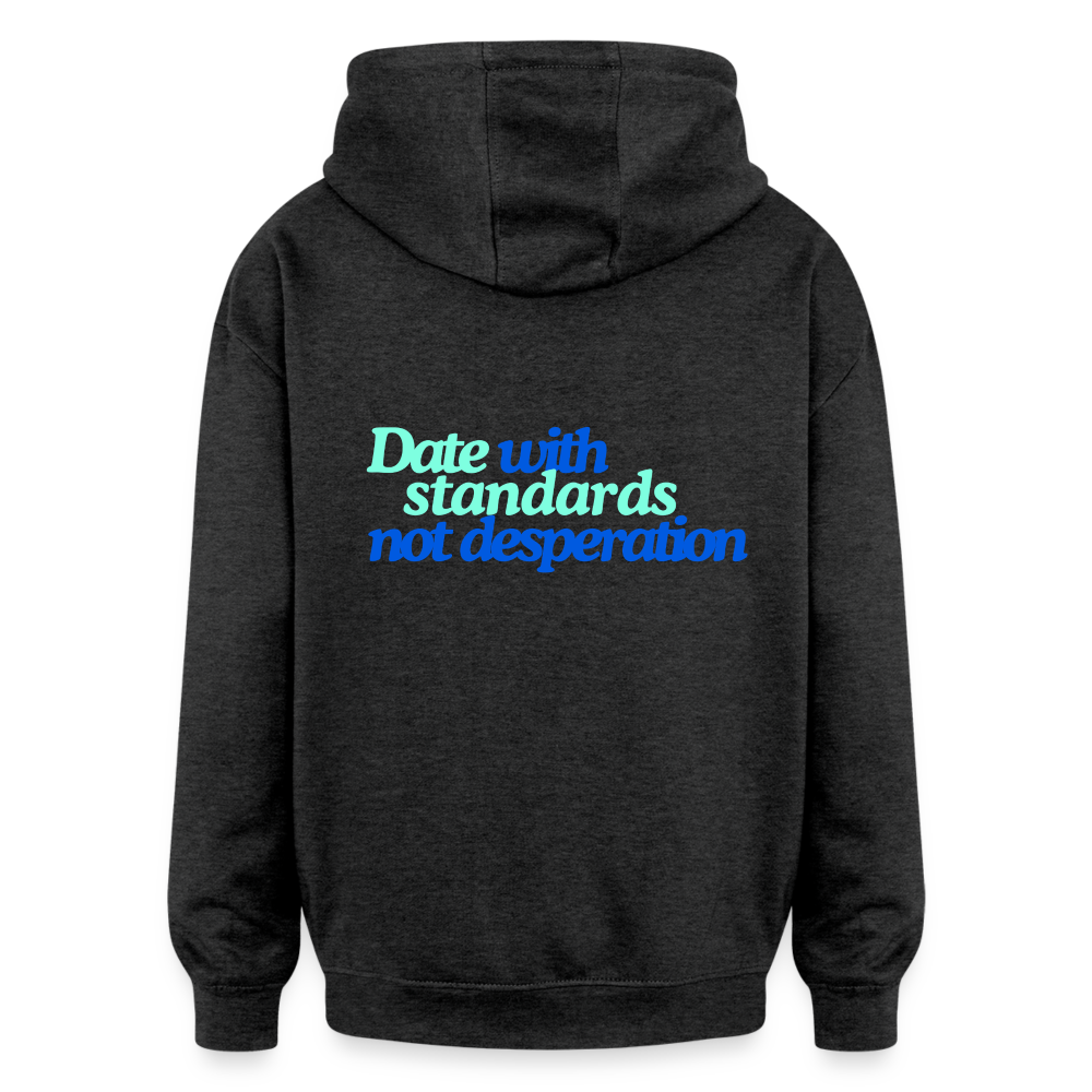 Oversized Unisex Hoodie - Date with standards - Anthrazit