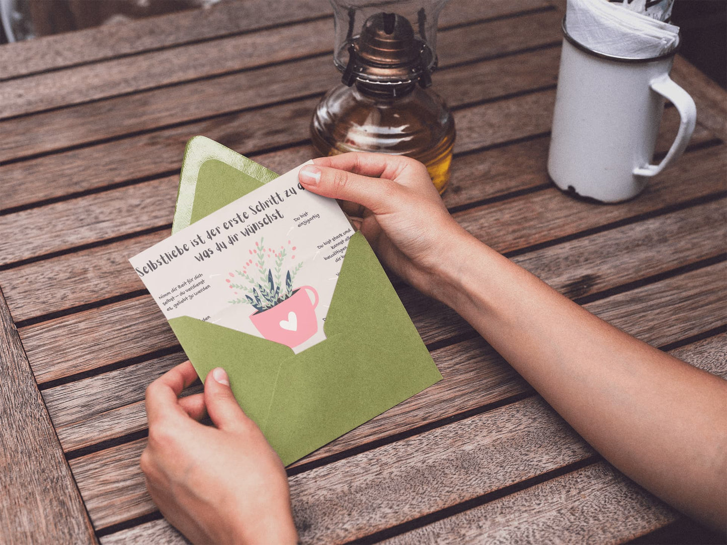Postkarte „Selbstliebe ist der erste Schritt…“