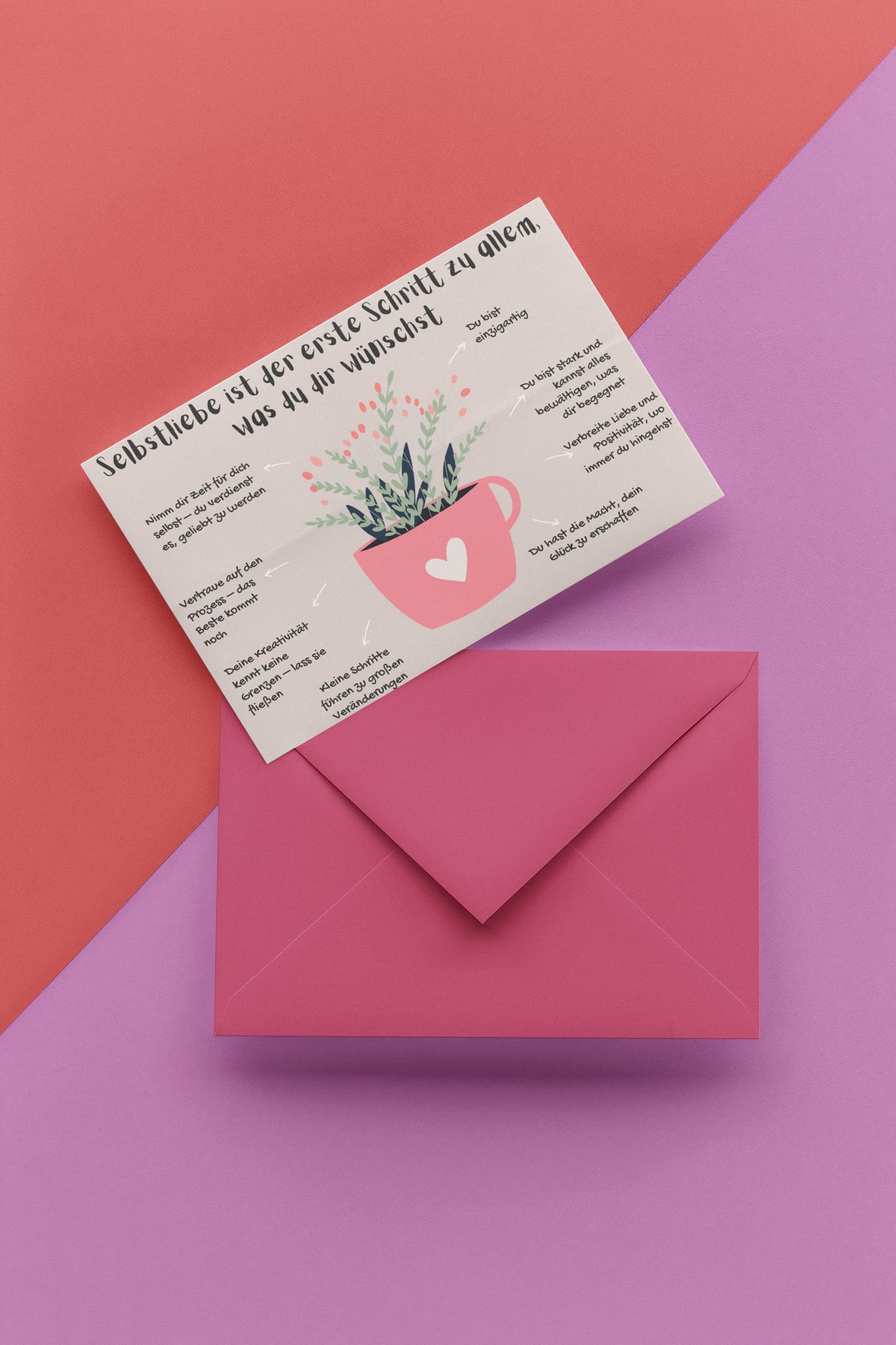 Postkarte „Selbstliebe ist der erste Schritt…“