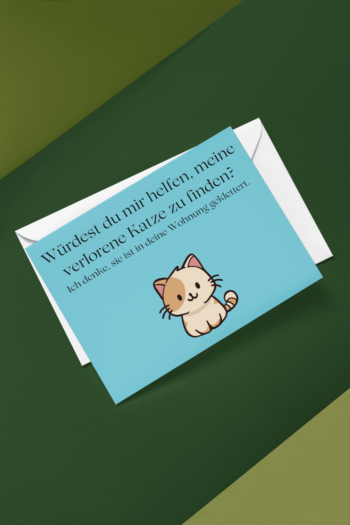 Postkarte - "Verlorene Katze" – Die süßeste Art, ins Gespräch zu kommen 🐱💕