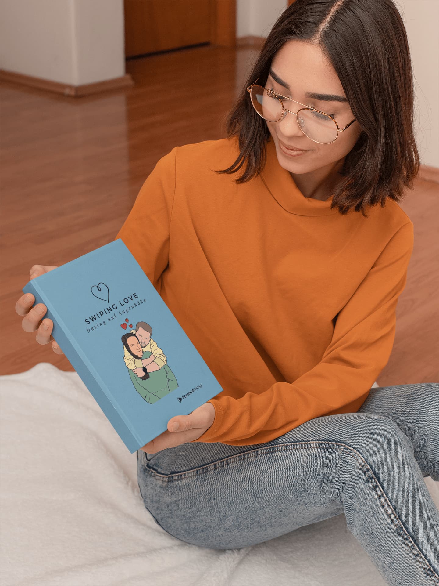 Cover des Buches Swiping Love, ein Dating-Ratgeber, der moderne Beziehungen auf Augenhöhe fördert, mit wissenschaftlichen Erkenntnissen, praktischen Tipps und exklusiven Interviews von Influencer:innen und prominente Persönlichkeiten.