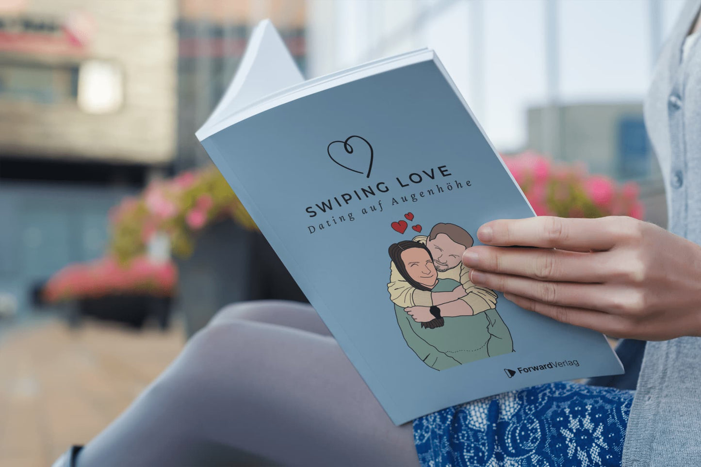 Cover des Buches Swiping Love, ein Dating-Ratgeber, der moderne Beziehungen auf Augenhöhe fördert, mit wissenschaftlichen Erkenntnissen, praktischen Tipps und exklusiven Interviews von Influencer:innen und prominente Persönlichkeiten.