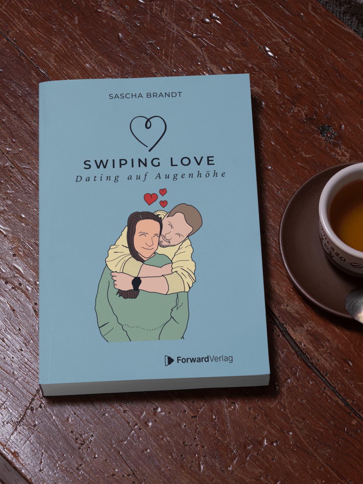 Cover des Buches Swiping Love, ein Dating-Ratgeber, der moderne Beziehungen auf Augenhöhe fördert, mit wissenschaftlichen Erkenntnissen, praktischen Tipps und exklusiven Interviews von Influencer:innen und prominente Persönlichkeiten.