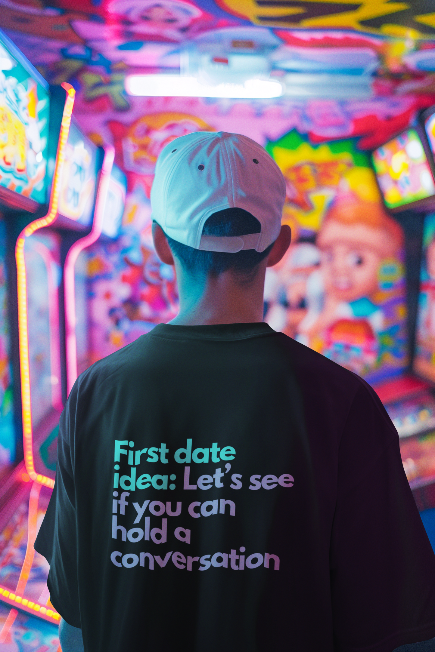 Unisex T-Shirt „First Date Idea“ – Warum fällt es uns so schwer, echte Gespräche zu führen?